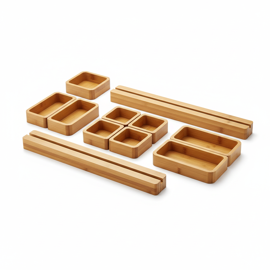 Divisor Organizador de Gaveta em Bambu